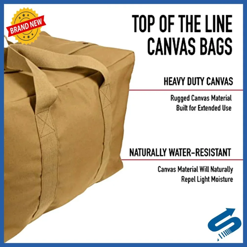 Extra Large Canvas Travel Duffle Bag 75L Capacity Rugged Cargo Style